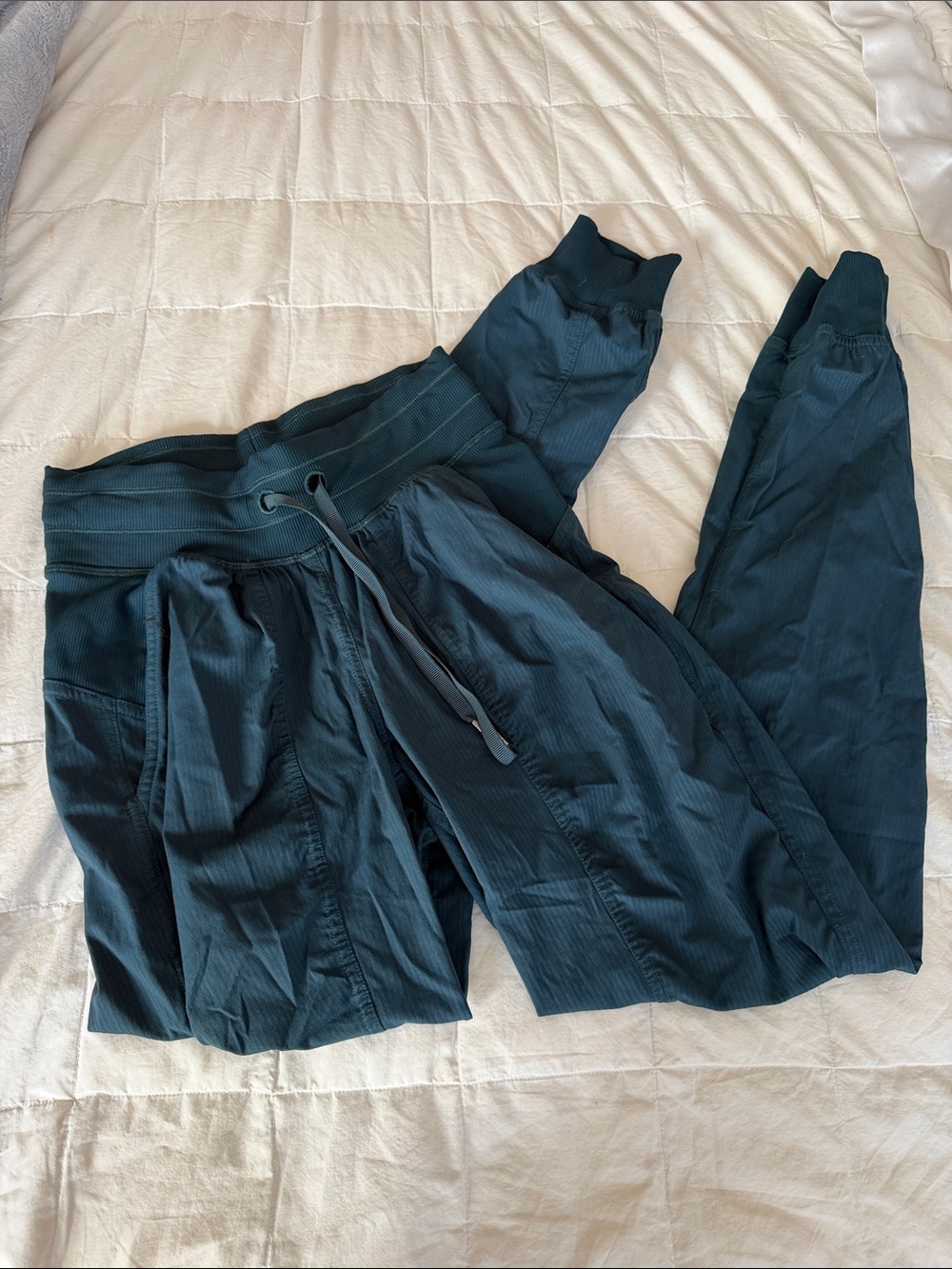 lululemon athletica Deep Teal Ribbed Drawstring Joggers